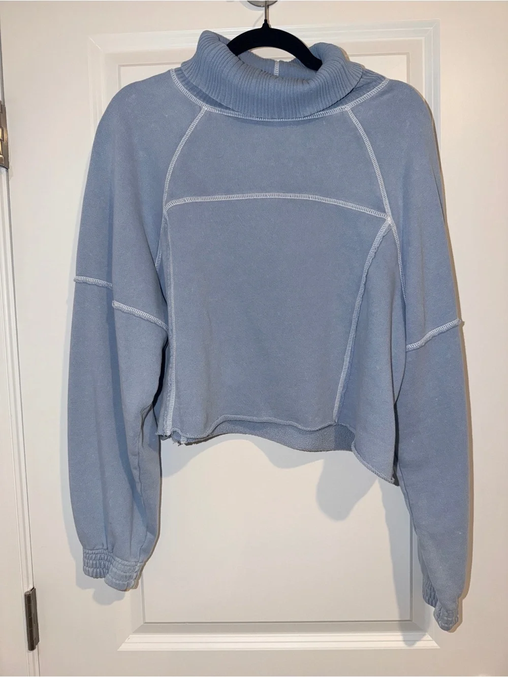 aerie New Heights Turtleneck Sweatshirt and Fleece Trousers Cloud Blue